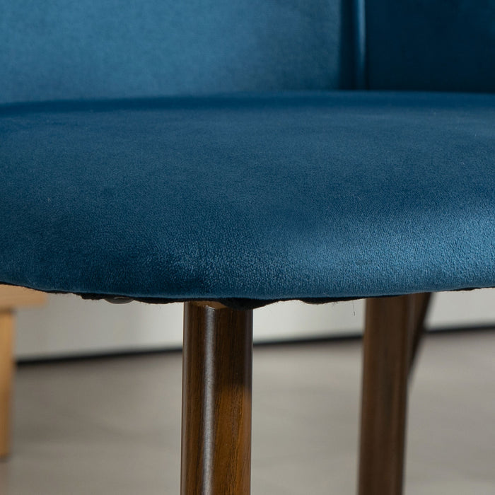 HOMCOM Dining Chairs Set of 4, Velvet Accent Chair, Dark Blue