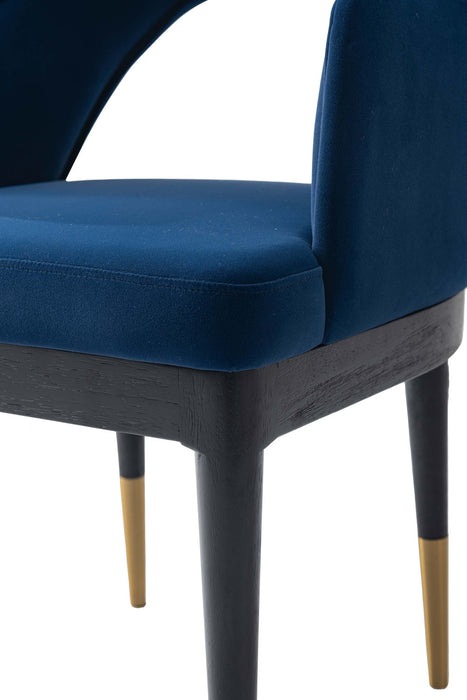 Carrington and Rockaway Modern Industry Chic 5-Piece Dining Set in Midnight Blue and Natural