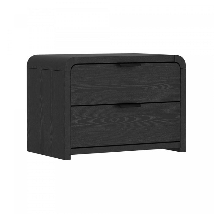 Grace Modern 28\" Nightstand in Black (2-Drawer) - Set of 2
