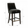 Beever Modern Chenille Wood Counter Stool in Black | Tabouret de comptoir moderne Beever en bois et chenille, coloris noir