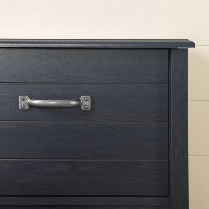 Ulysses Bookcase Headboard With Storage And Sliding Doors - Blueberry 