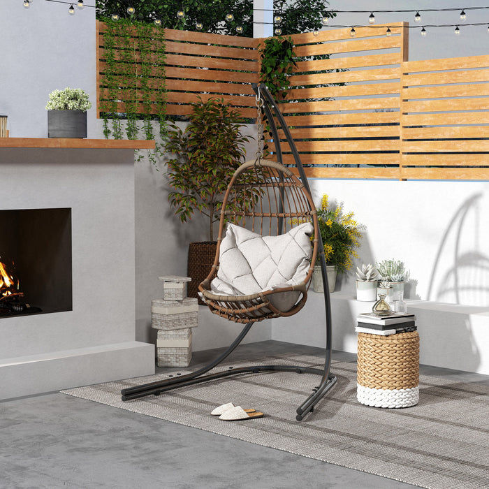 Outsunny Hammock Chair Stand, Steel Hanging Chair Stand Only W/ Large Base