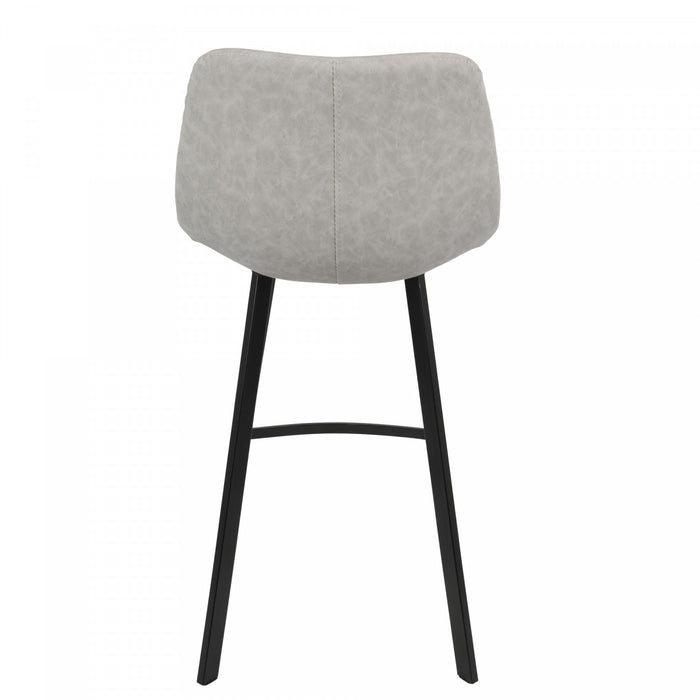 LumiSource Outlaw Grey Faux Leather Industrial Counter-Height Stool - Set of 2