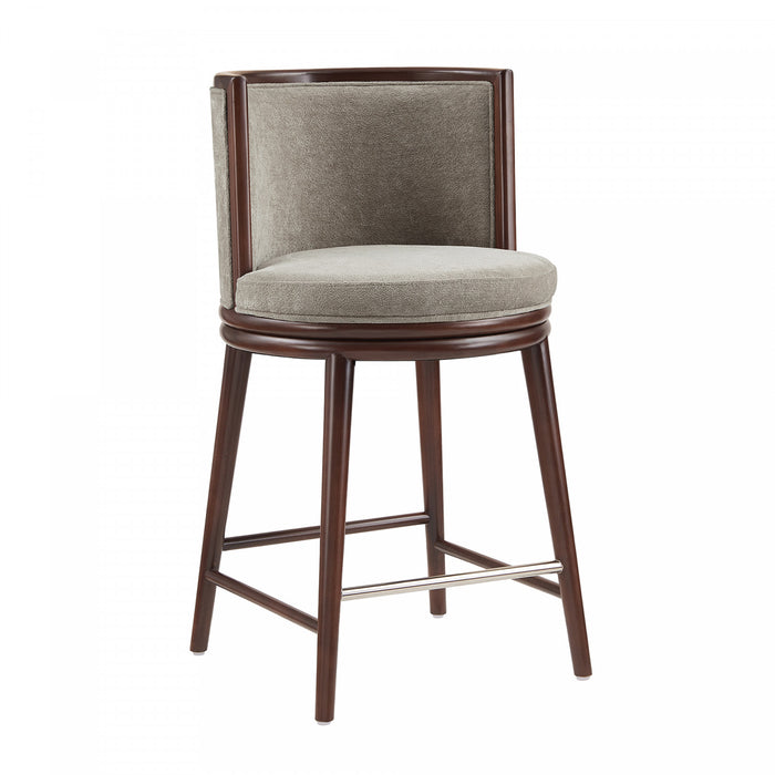 Evalyn Modern Wood Upholstered Counter Stool in Dove - Set of 3