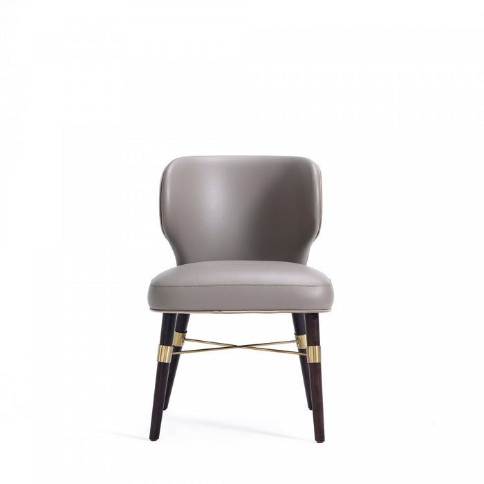Strine Modern Wood Upholstered Dining Chair in Dark Taupe - Set of 2