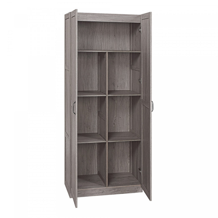 Cornelia Modern 2-Piece Wardrobe Closet in Gray Armoire