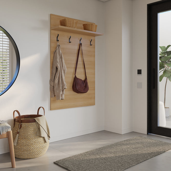 Porto Entryway Wall-Mounted Coat Rack with Shelf