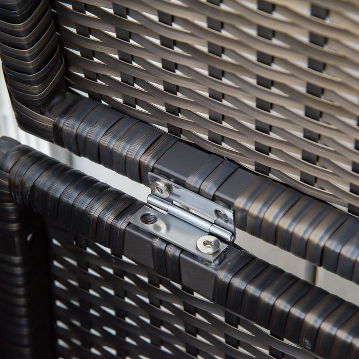 Outsunny 2-in-1 Patio Wicker Storage Bench 27 Gallon Storage Box Cream