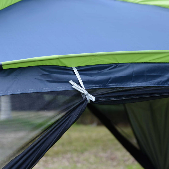 Outsunny 12' X12' X 7' 5-8 Persons Portable Outdoor Camping Tent Water Resistant Shelter Hiking Pop Up Mesh Wall