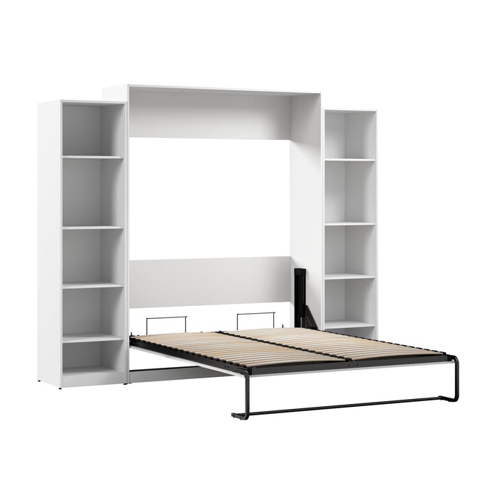 Bestar Claremont 10-Shelf Queen Murphy Bed - White