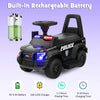 2-in-1 6v Kids Ride On Police Car Toddler Push Car W/ Megaphone & Siren Black
