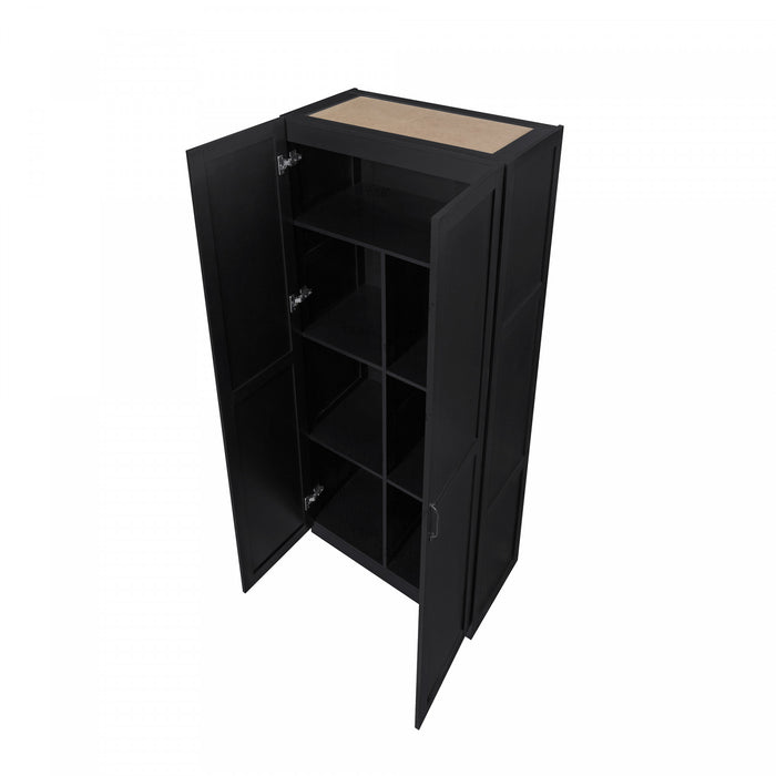 Cornelia Modern 30\" Storage Cabinet in Black (7-Shelf)