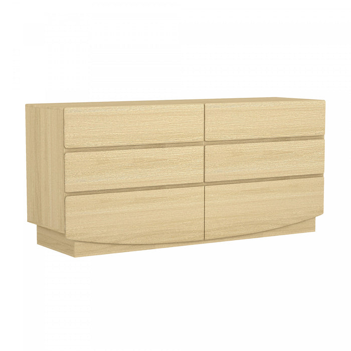 Ardea Contemporary 72\" Dresser in Natural Oak (6-Drawer)