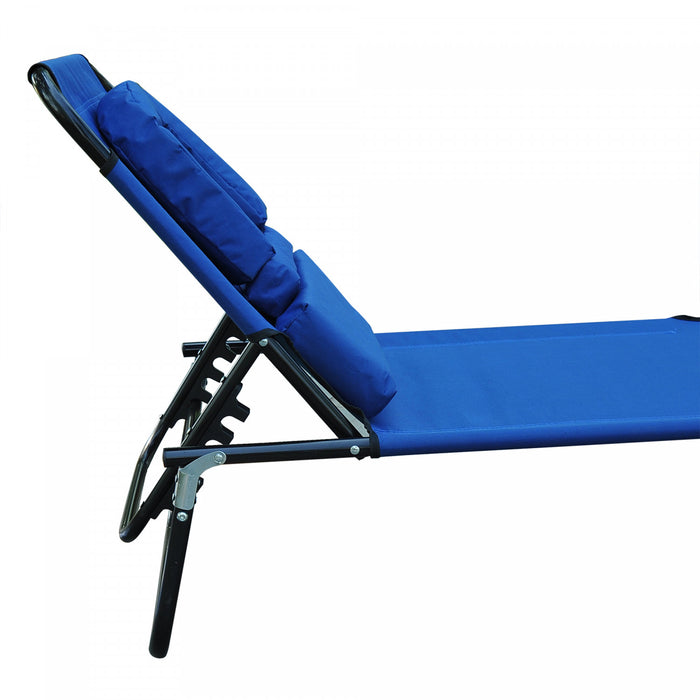 Outsunny Folding Outdoor Lounge Chair,blue
