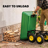 Outsunny Garden Dump Cart Heavy Duty 440lbs Wagon with Steel Frame and 12" Pneumatic Tires, Green