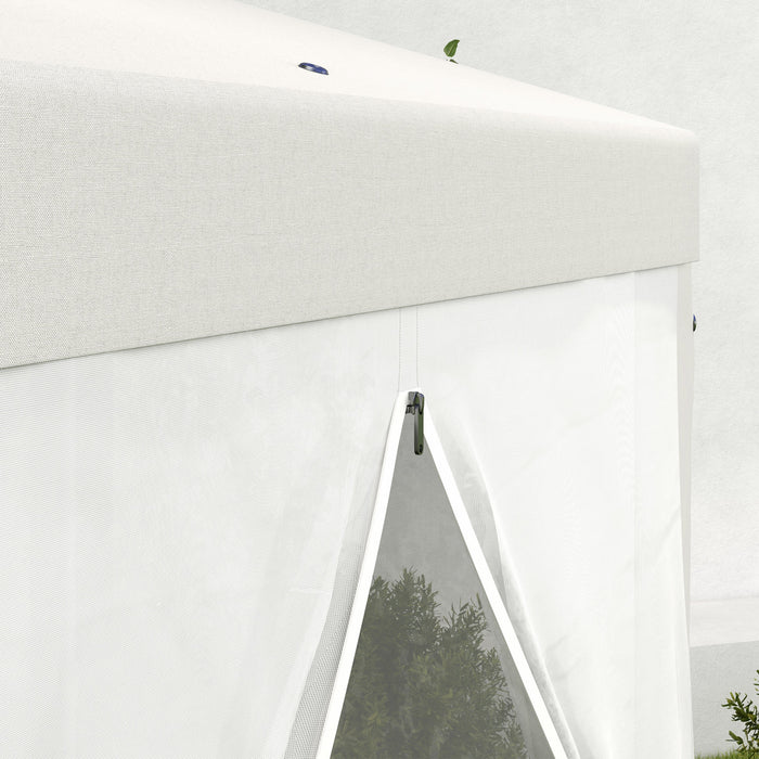 Outsunny Hexagonal Patio Gazebo Tent, Creamy White