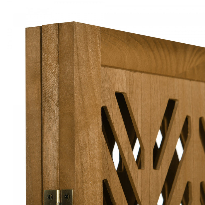 HOMCOM 4 Panel Room Divider, 5.6ft Tall Folding Privacy Screen, Light Brown