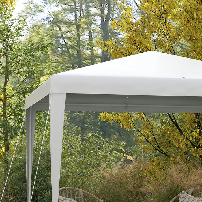 Outsunny 10x10ft Party Tent Portable Gazebo, Folding Garden Canopy Event Shelter Outdoor Sunshade White