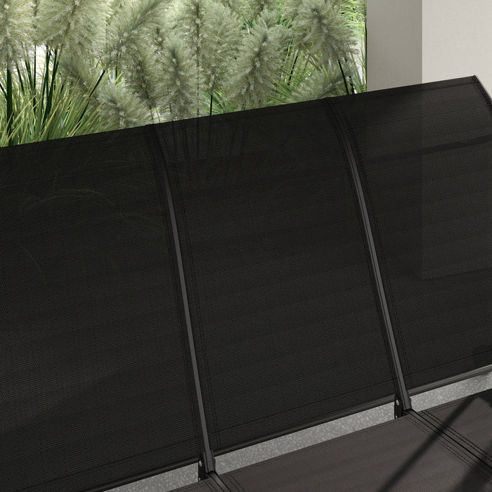 Outsunny 3 Person Outdoor Porch Swing Chair W/ Adjustable Canopy, Black