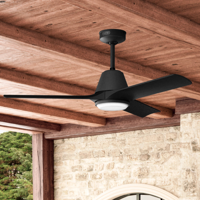 Aeronaut Ceiling Fan with Light Fixture - Black