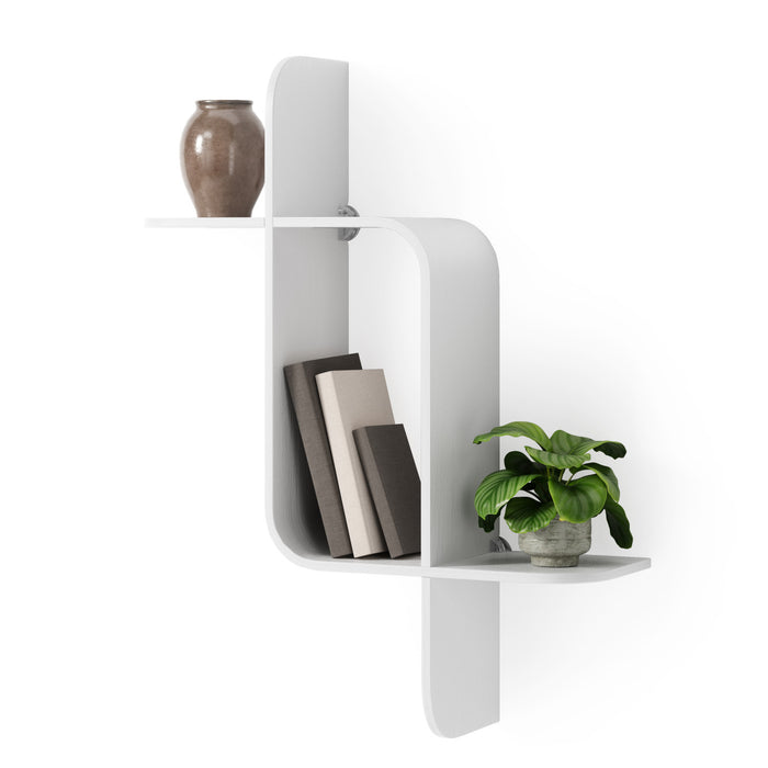 Umbra Modern Wood Montage Wall Shelf - White