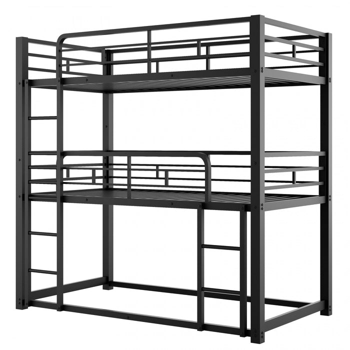 Jenny Twin Triple Space-saving Metal Bed With 3 Sleeping Levels, Black