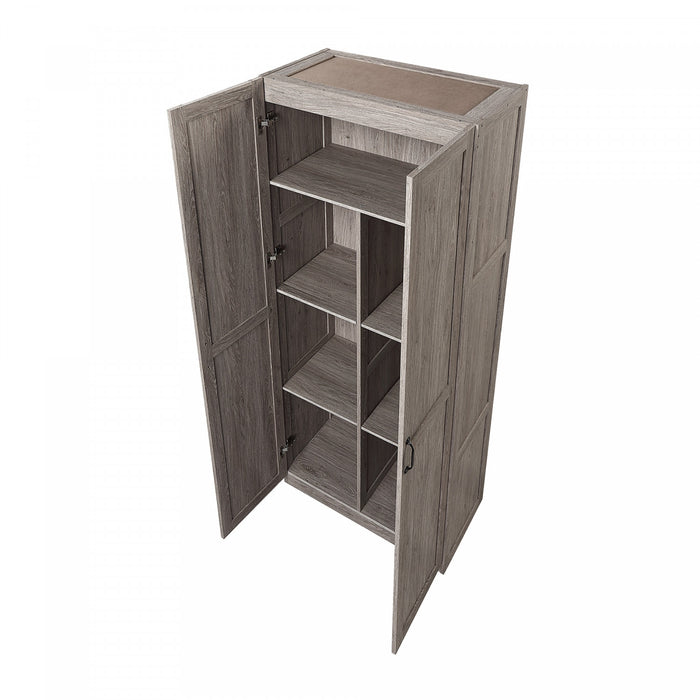 Cornelia Modern 30\" Storage Cabinet in Gray (7-Shelf) - Set of 2 Bookcase