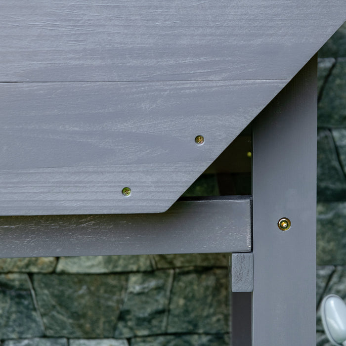 Outsunny Elevated Planter Box With Legs Wood Raised Garden Bed With Non-woven Fabric, Elevated Planting Box, Outdoor Vegetable Flower Container, Grey