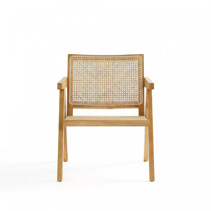 Hamlet Industry Chic Cane Back Wood Accent Armchair in Natural - Set of 2