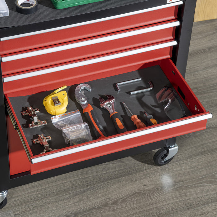 Durhand 4-drawer Tool Chest With 4 Wheels Rolling Tool Organizer