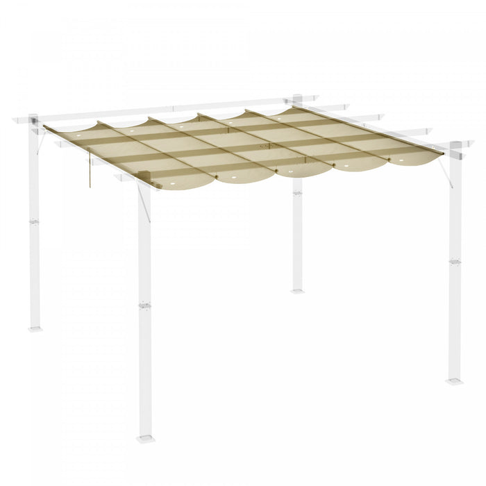 Outsunny Retractable Replacement Pergola Canopy For 10' X 10' Pergola, Pergola Cover Replacement, Beige