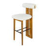 Sophia Indoor Modern Rubberwood Bar Stool Set of 4 with Supportive Backrest,White&Walnut | Sophia – Lot de 4 tabourets de bar modernes d’interieur en bois d’hevea avec dossier de soutien, coloris blanc et noyer