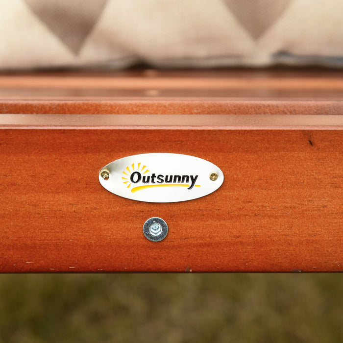 Outsunny 2-seater Wood Porch Swing Chair With Stand For Outdoor, Patio