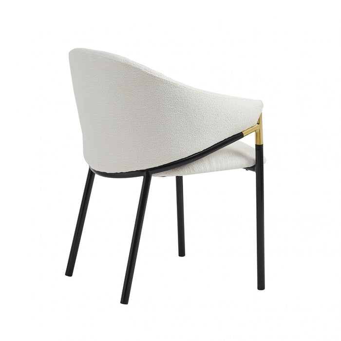 Pater Modern Dining Chairs With Upholstered Fabric Seating And Metal Legs,white
