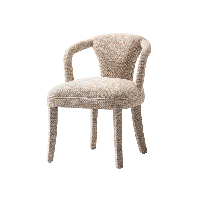 Palmer Mid-Century Modern Upholstered Tweed Armchair in Gold Dust Dining Chair