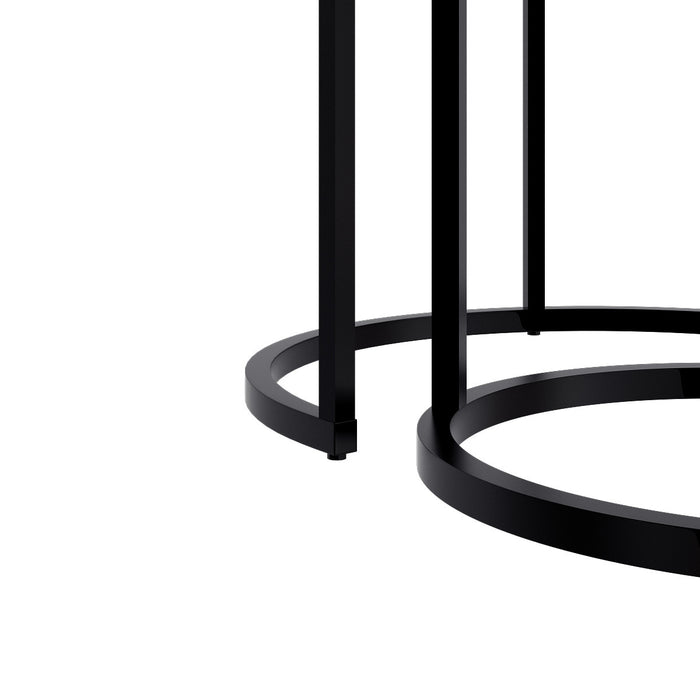 Opal Two Top Round Nested Tables - Glass Top