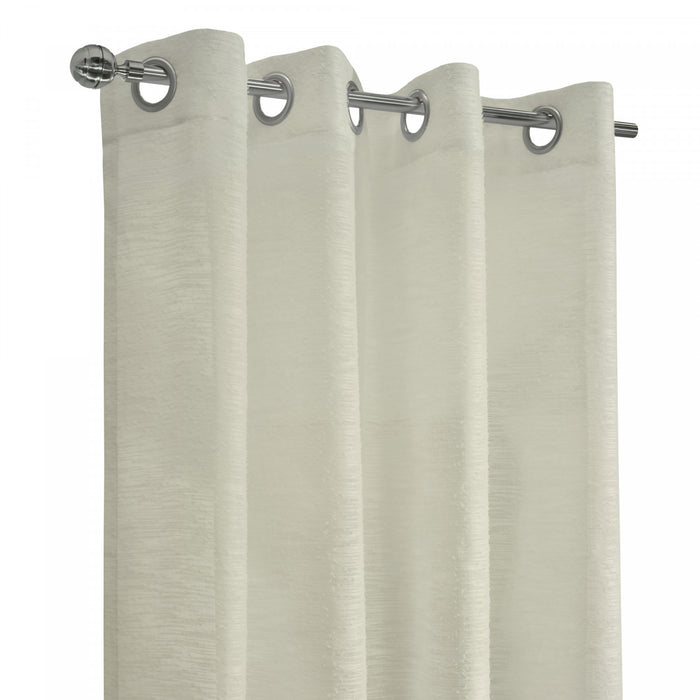 Habitat Boucle Off White Sheer Grommet Curtain Panel - 52 x 84
