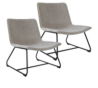 Maxwell Slate Chenille Lounger Chair - Set of 2
