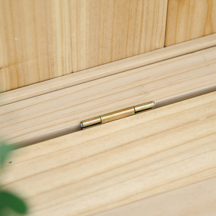 Outsunny Wooden Garden Bench With Storage Box, Outdoor Seating, Natural