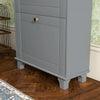 HOMCOM Narrow Shoe Cabinet w/ 2 Flip Drawers, Shoe Storage Cabinet, Grey