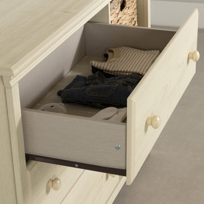 Cotton Candy 3-Drawer Dresser with Storage Baskets - Bleached Oak