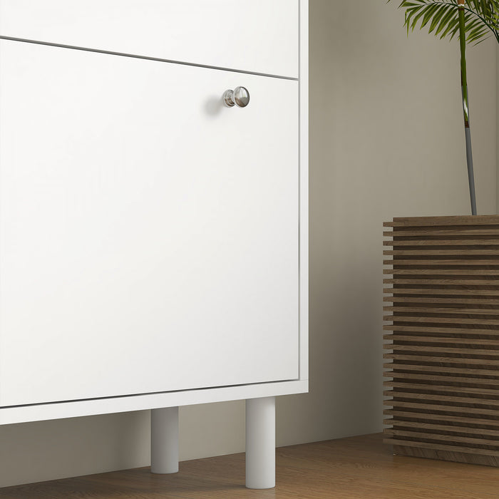 HOMCOM Shoe Cabinet with 3 Flip Drawers for 24 Pairs of Shoes, White