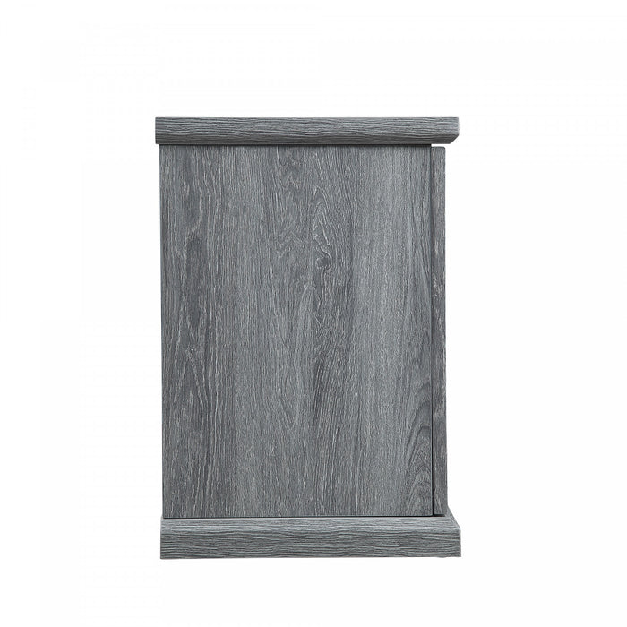 Franklin Modern Farmhouse 2-Piece Electric Fireplace in Black and Gray