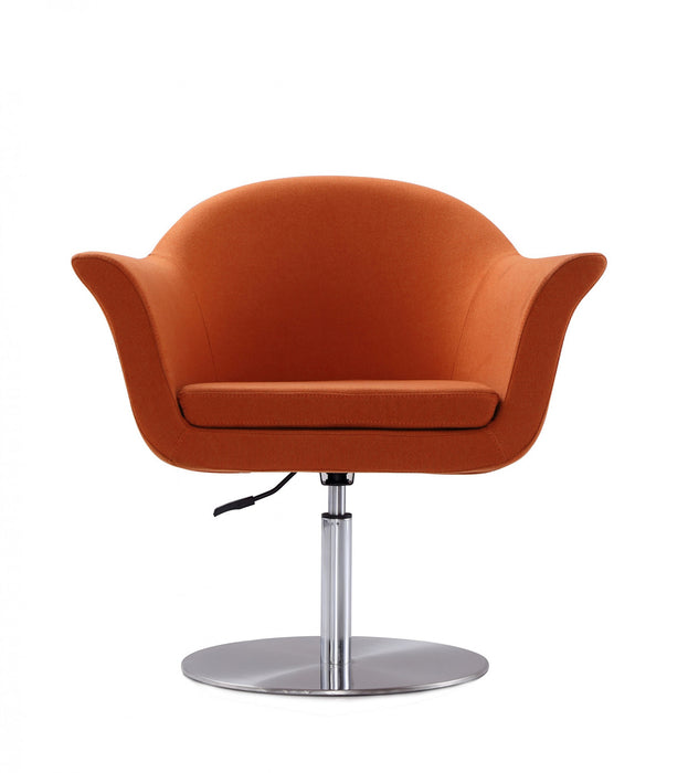 Voyager Modern Woven Blend Swivel Lounge Chair in Orange - Set of 2