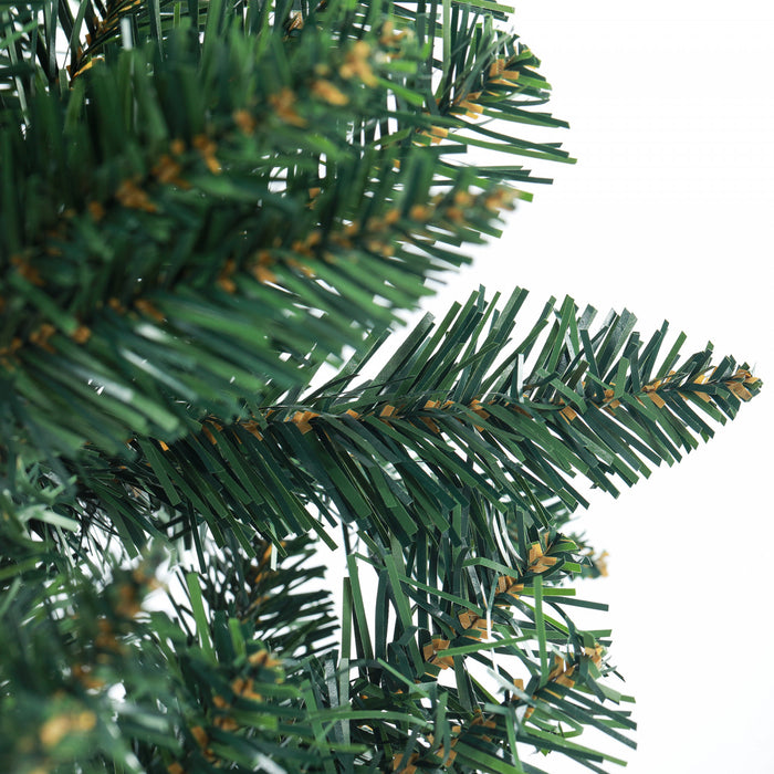 Homcom 7ft Tall Pencil Artificial Christmas Tree With Steel Base, Green