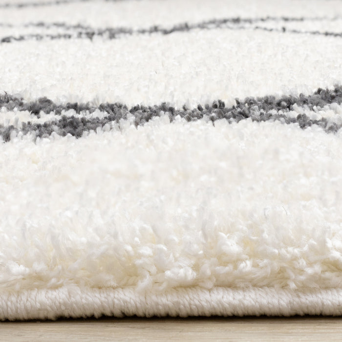 Fairmont White Grey Trellis Rug, 7'10\" x 10'6\" Indoor Area Rug