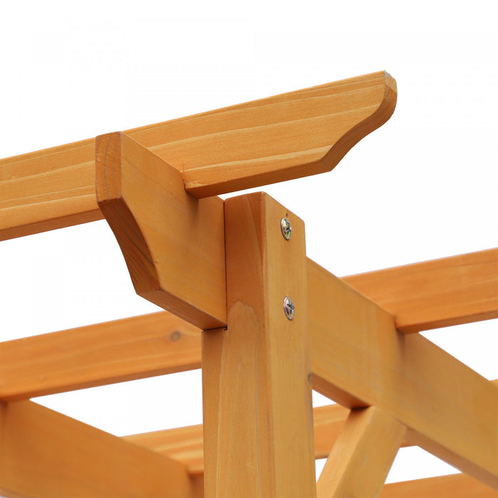 Outsunny 85\" Wooden Garden Arbour For Wedding And Ceremony, Outdoor Garden Arch Trellis For Climbing Vines, Orange