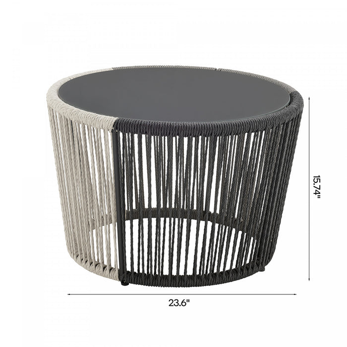 Ashland Modern 5-Piece Conversation Set in Cream