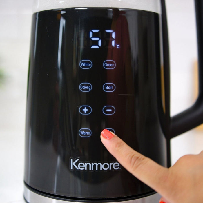 Kenmore Double Wall Glass Digital Touch Screen 1.7 L Kettle Black - KKTKDB 1.7 L