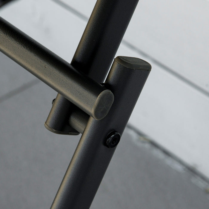 Outsunny 3 Pcs Rattan Bistro Set, Folding Patio Furniture Set, Grey